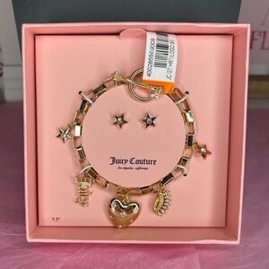 Juicy couture charm Bracelet and earrings